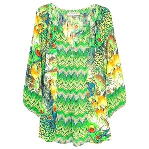 🌺 Figueroa & flower Green Pheasant Blouse 3/4" sleeves